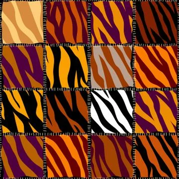 Abstract brown animal exotic pattern in patchwork style. Stock Illustration