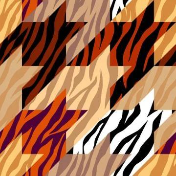 Abstract brown animal exotic pattern in patchwork style. Stock Illustration