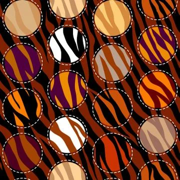 Abstract brown animal exotic pattern in patchwork style. Stock Illustration