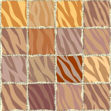 Abstract brown animal exotic pattern in patchwork style. Stock Illustration