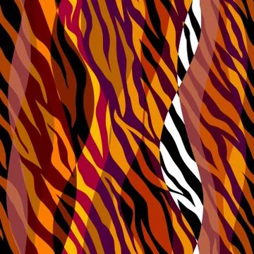 Abstract brown animal exotic pattern in patchwork style. Illustrazione stock