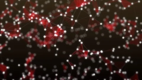 Abstract brown background, full of white dots, which are connected with white Stock Footage 105820279