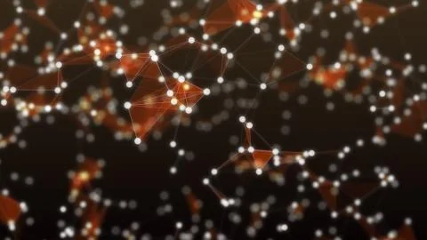 Abstract brown background, full of white dots, which are connected with white Stock Illustration