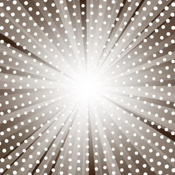 Abstract brown background with sun ray and dots. Summer vector illustration Stock Illustration