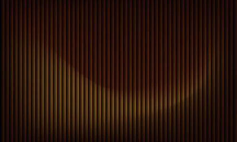 Abstract Brown Background with Vertical 3D Ribbed Stripes and Golden Light Gl Stockillustratie