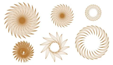 Abstract brown botanical mandala pattern.Vector illustration. 스톡 일러스트