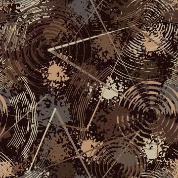 Abstract brown camo pattern with splattered paint Illustrazione stock