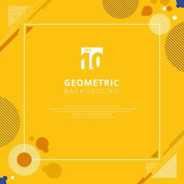 Abstract brown circle geometric pattern design on yellow mustard color backgr Stock Illustration