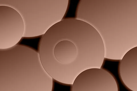 Abstract brown circles with gradient textures create a dynamic artistic 스톡 사진