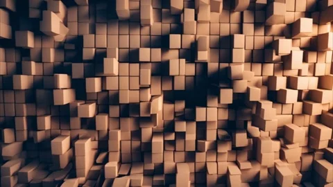 Abstract Brown Cube Pattern 動画素材 284741995