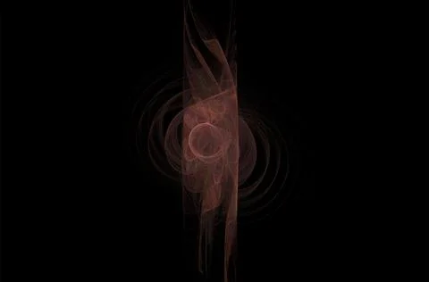 Abstract brown drawing on a black background, graphics Stock-Illustration