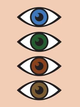 An abstract brown eye icon set イラスト素材