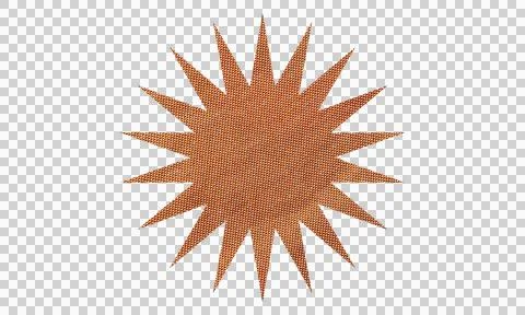 Abstract Brown Fabric Star Shape with Woven Texture Isolated on White Backg.. Stock Illustration