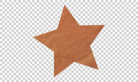 Abstract Brown Fabric Star Shape with Woven Texture Isolated on White Backg.. Stock Illustration