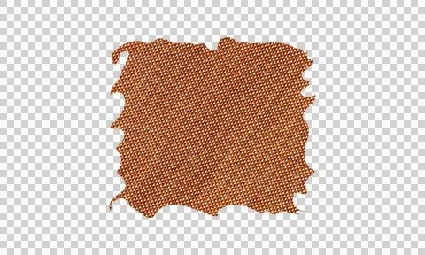Abstract Brown Fabric Texture Square Patch Element Isolated on White Backgrou Stock Illustration