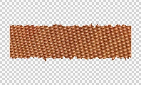 Abstract Brown Fabric Texture Torn Strip Element Isolated on White Background Stock-Illustration