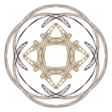 Abstract brown floral pattern isolated on white background. Stock Illustration