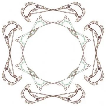 Abstract brown floral pattern isolated on white background. Stock Illustration