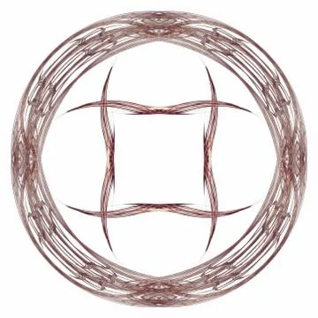 Abstract brown floral pattern isolated on white background. Stock Illustration