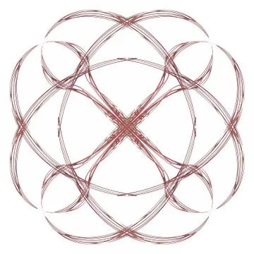 Abstract brown floral pattern isolated on white background. Stock Illustration