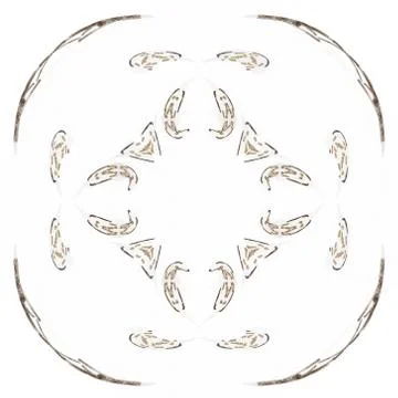 Abstract brown floral pattern isolated on white background. Stock Illustration