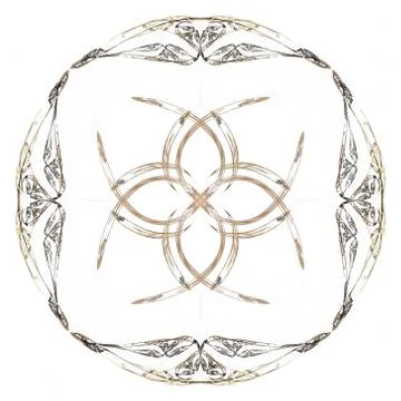 Abstract brown floral pattern isolated on white background. Stockillustratie