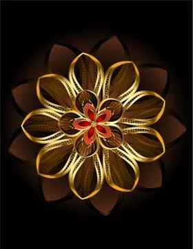 Abstract brown flower Stock Illustration