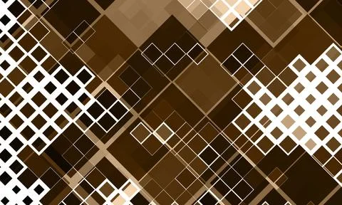 Abstract brown geometric pixel grid background. overlapping squares. Stock Illustration