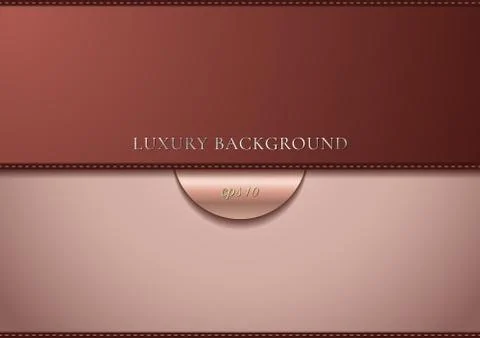 Abstract brown gradient background with dashed line sew luxury style. Illustrazione stock