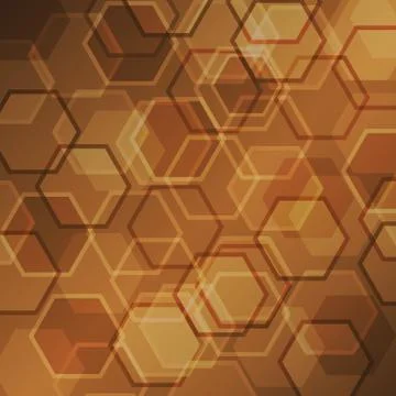 Abstract brown gradient background with hexagon Stock Illustration