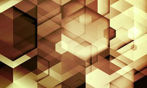 Abstract brown hexagonal geometric background with tech concept. futuristic art. Stock Illustration