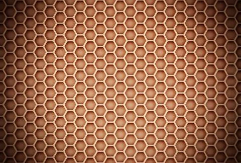 Abstract brown honeycomb sharp background with vignette Stock Illustration