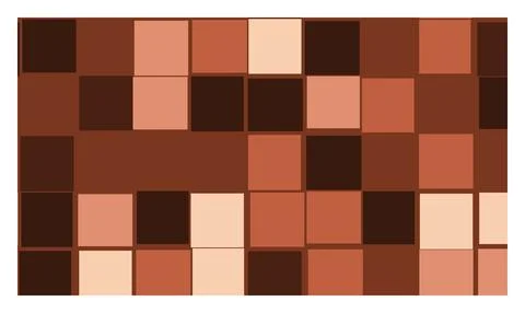 Abstract brown mosaic background featuring geometric square patterns in ear.. Stock Illustration