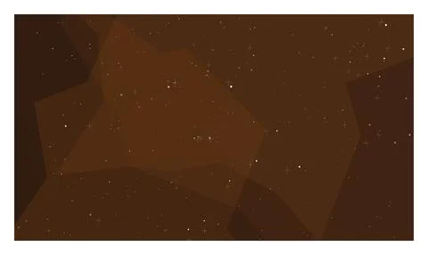 Abstract brown night sky background with glowing stars and soft geometric s.. Illustrazione stock