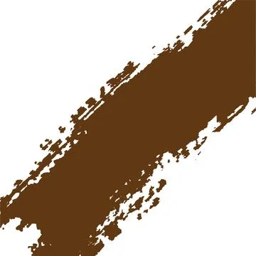 Abstract Brown Paint Brush Stroke on White Square Background Stock Illustration