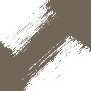 Abstract Brown Paint Brush Stroke on White Square Background Stock Illustration