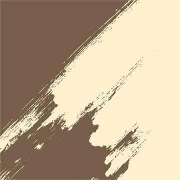 Abstract Brown Paint Brush Stroke on Cream Square Background Stock Illustration