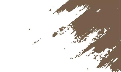 Abstract Brown Paint Brush Stroke on White Isolated Horizontal Background Stock Illustration