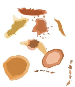 Abstract brown paint splatters collection for organic branding and tea design 库存插图