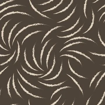 Abstract brown pattern of chaotic ragged arcs. Seamless linear pattern. Blank Stock Illustration