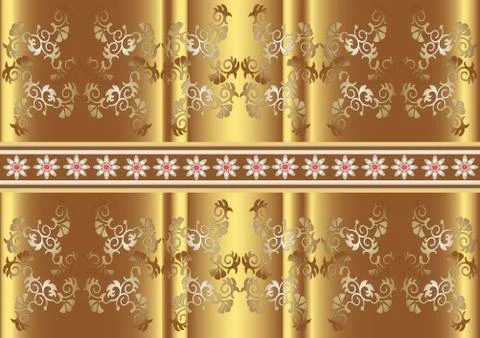 Abstract brown satin background with border. Stock Illustration