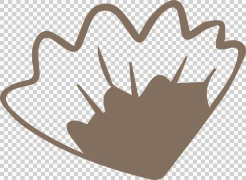 Abstract brown shape is floating in flat design with jagged wavy edges, 库存插图