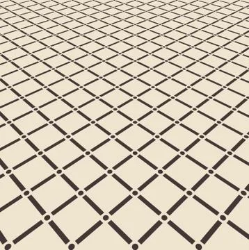Abstract brown square with circle joint pattern floor on light brown perspect イラスト素材