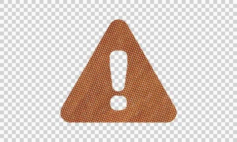 Abstract Brown Textured Warning Attention Sign Symbol Icon Isolated on Whit.. Иллюстрация