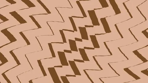 Abstract brown zigzag pattern on a light peach background 스톡 일러스트