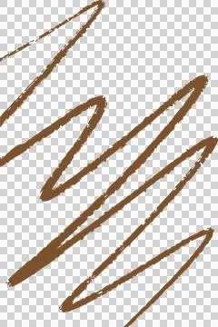Abstract brown zigzag scribble is winding over transparent backdrop in flat Ilustração Stock