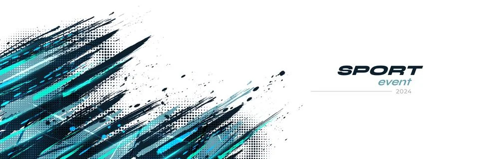 Abstract Brush Background with Halftone Style. Sport Background Illustrazione stock