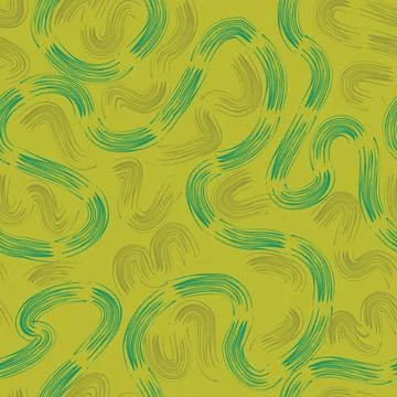 Abstract brush marks seamless vector pattern in green Stockillustratie