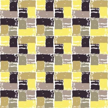 Abstract brush paint square tile pattern Stock Illustration