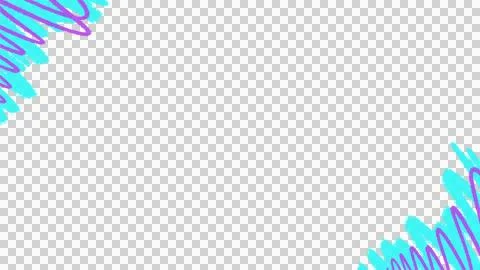 Abstract brush scribbles are framing corners in flat design on transparent Stock Illustration